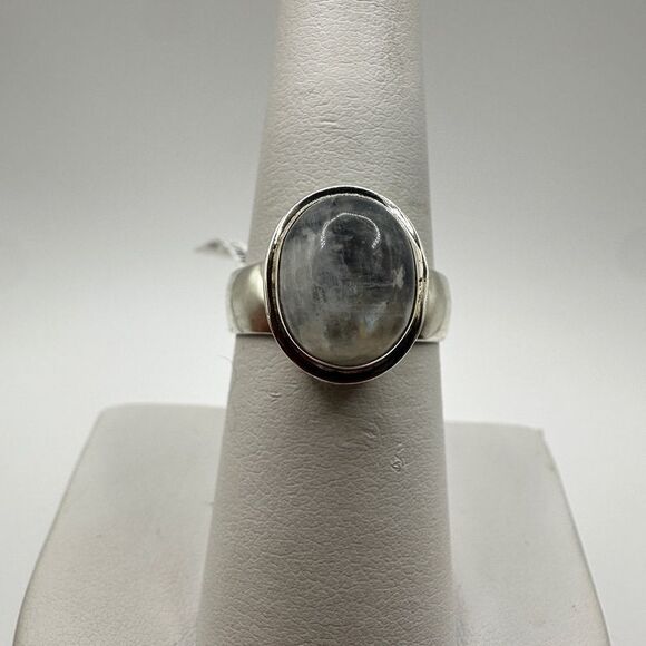 NWT 9x11mm Moonstone Cabochon in Bali Sterling silver ring! - Picture 10 of 11
